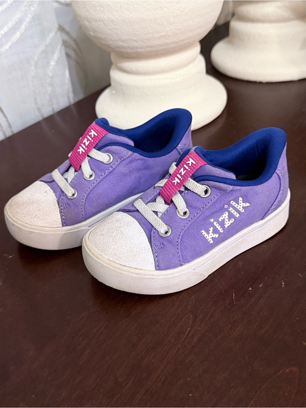 Kizik Purple Canvas Slip-On Sneakers Toddler Size 6 US (14 cm)